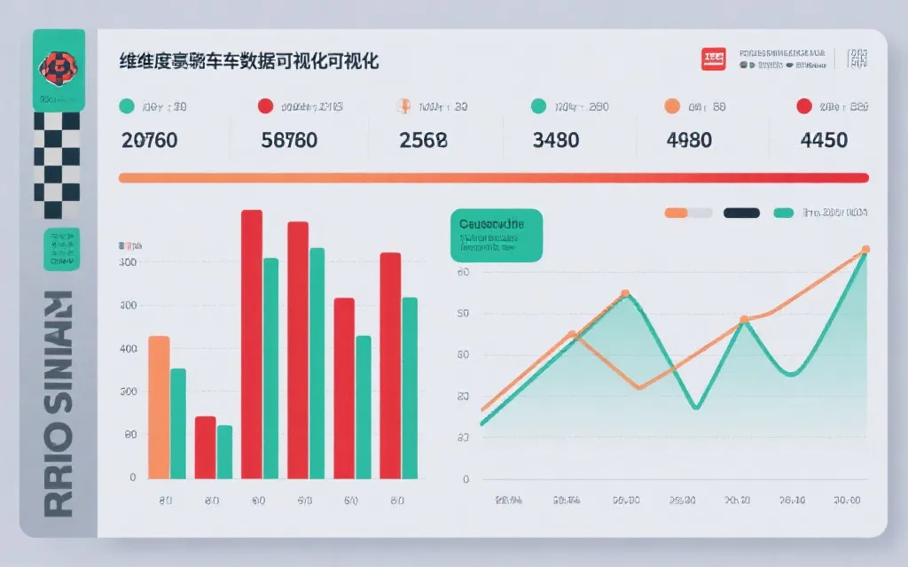 速赛车数据可视化，柱状与折线结合
